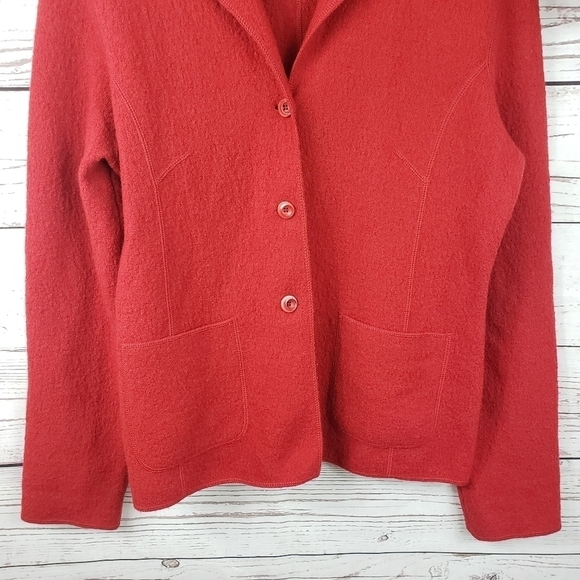 RENA ROWAN 100% Wool Cardigan Red Size M - Picture 3 of 7